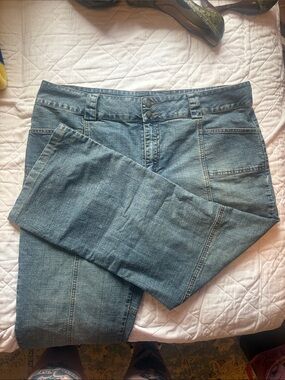 MOVING SALE- Straight-Leg Women’s Denim Jeans in Blue — Double-Button Waist